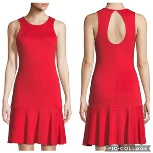 NWT Trina Turk Sleeveless Ponte Flounce Shift Dress size 10